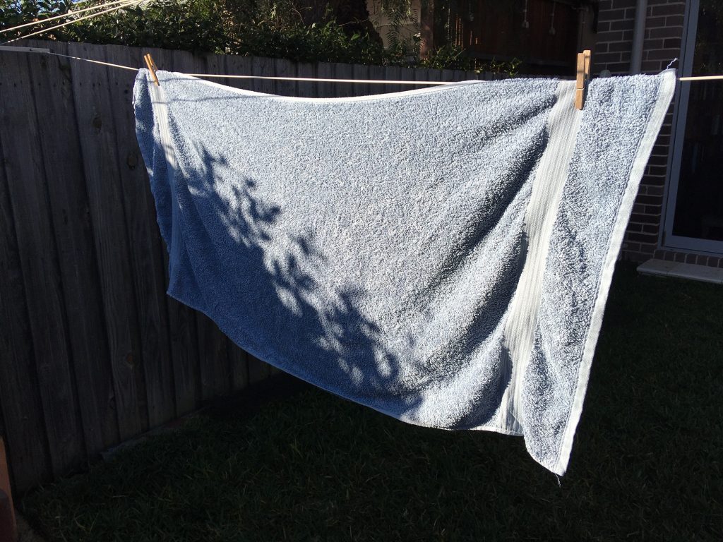 Towel on clothesline